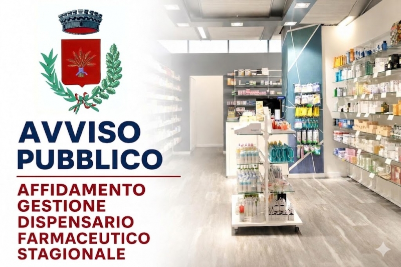 Avviso pubblico per l\'affidamento della gestione del dispensario farmaceutico stagionale in localit� Marina di Andrano 